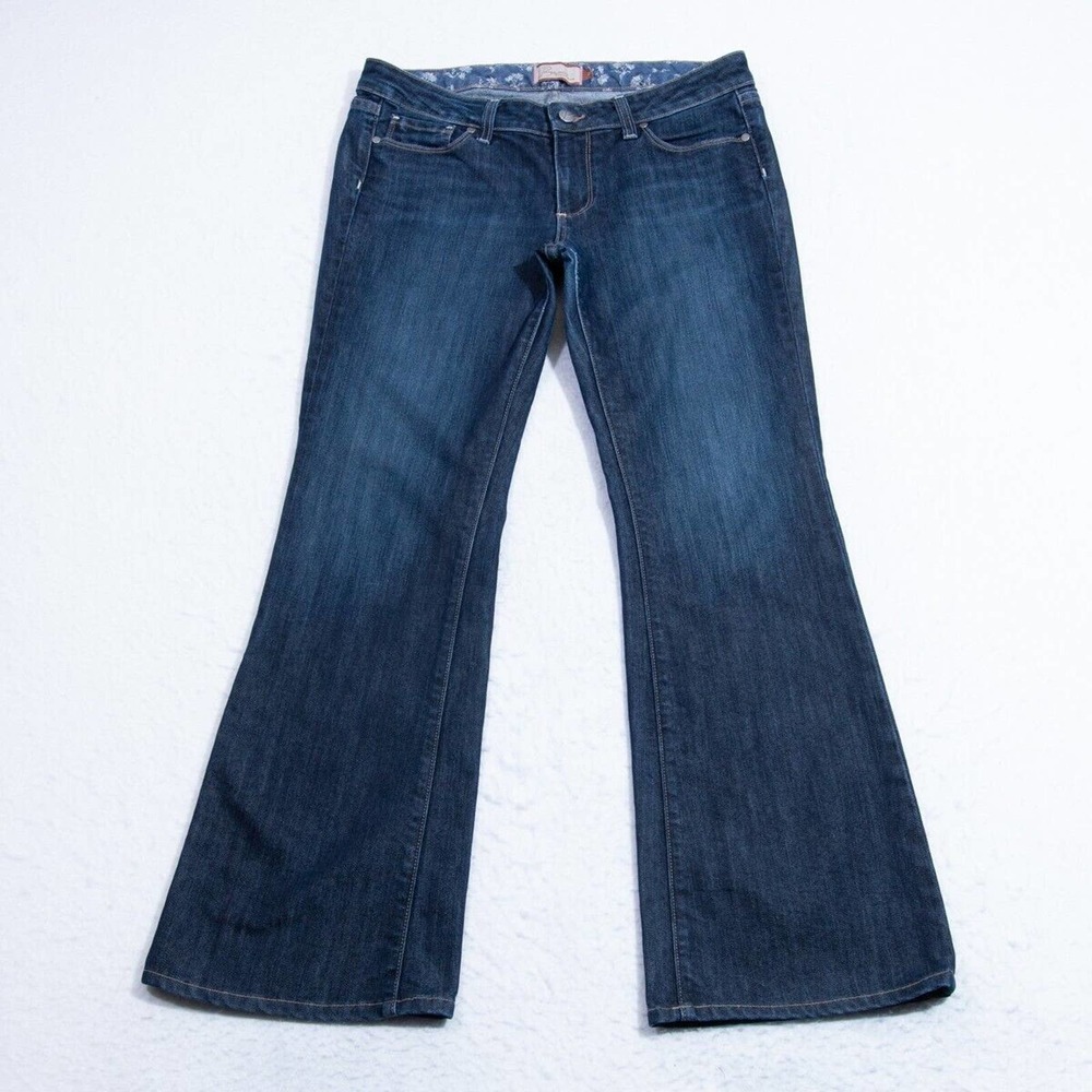 Paige Jeans Womens 30 Petite (31x28.5 actual) Hollywood Hills Bootcut Dark Wash